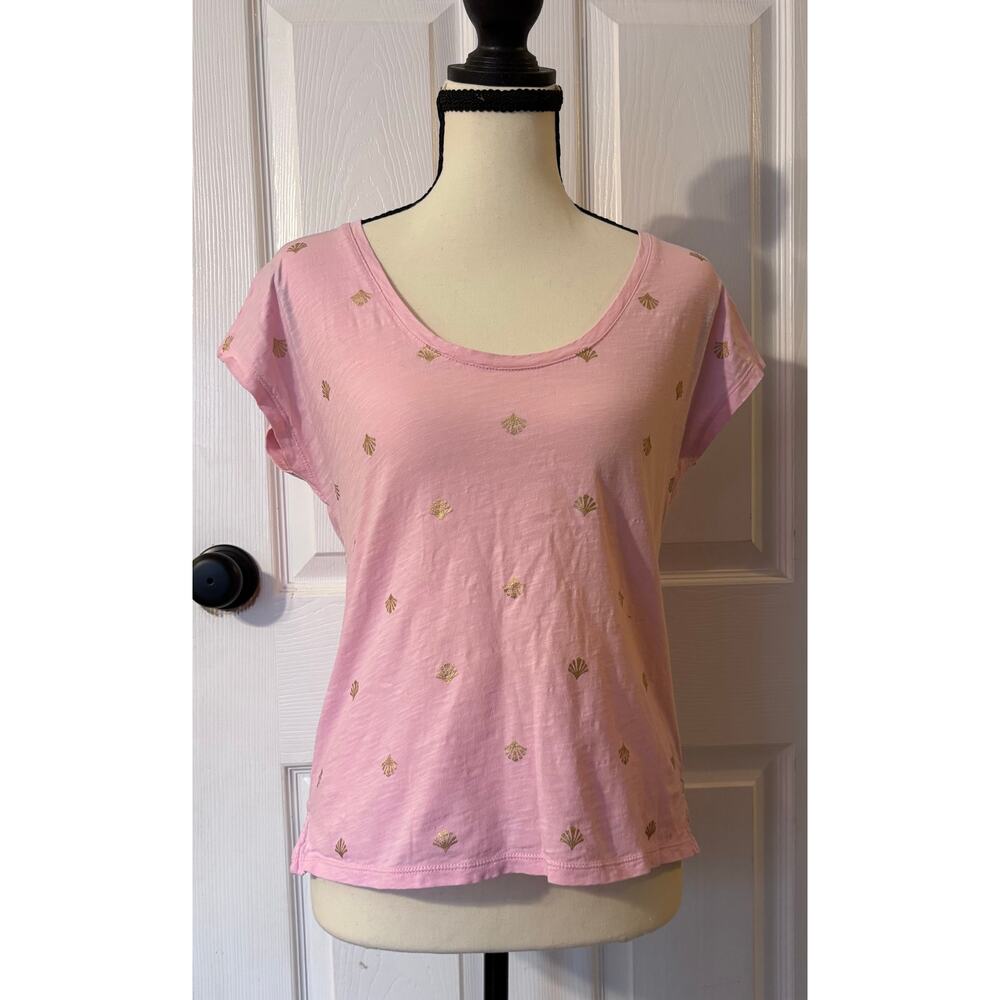 Boden Tshirt Pink and Gold Casual Colorful Spring Summer Womens XS